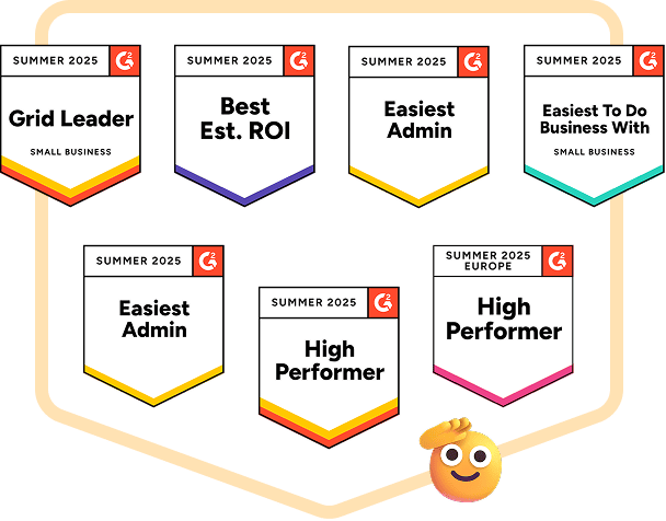 Collaborator got G2 Summer 2025 award badges, including Grid Leader Small Business, Best Estimated ROI, Easiest Admin, Easiest To Do Business With, and High Performer Europe
